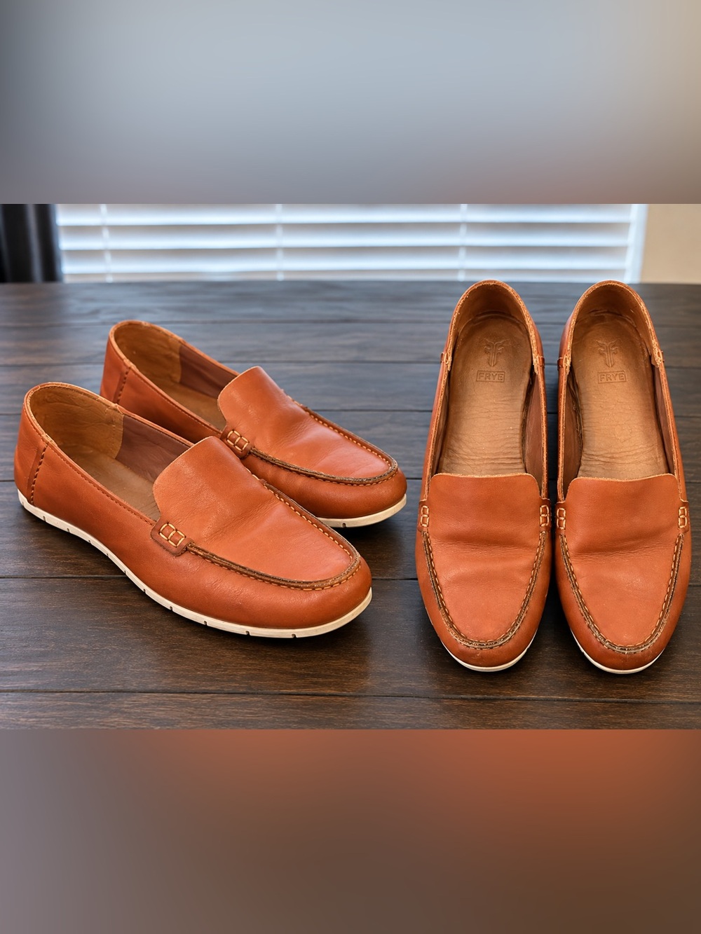 Frye Women’s Cognac Brown Leather Loafers Slip-On Flats Size 6M